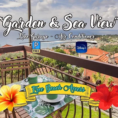 Garden & Sea View - Free Access And Garage - Wifi Apartment *